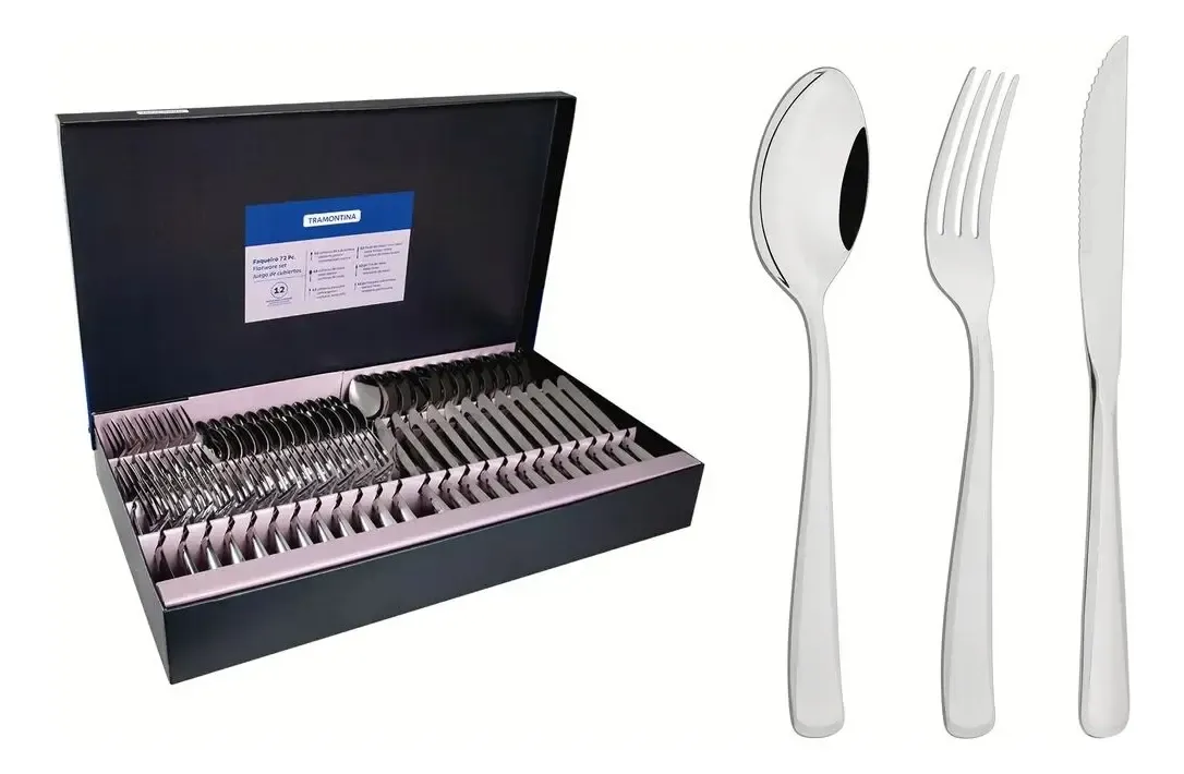 Faqueiro Pacific Em Aço Inox 72 Peças Tramontina