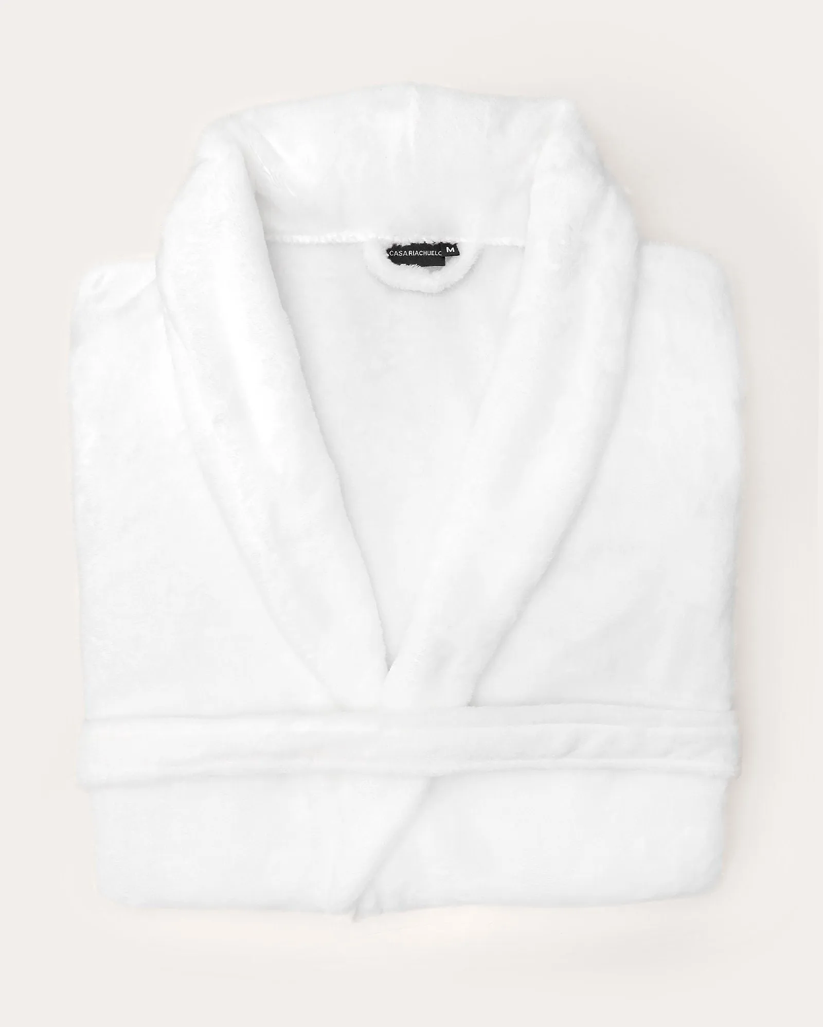 Roupão Fleece com Faixa e Bolsos Branco